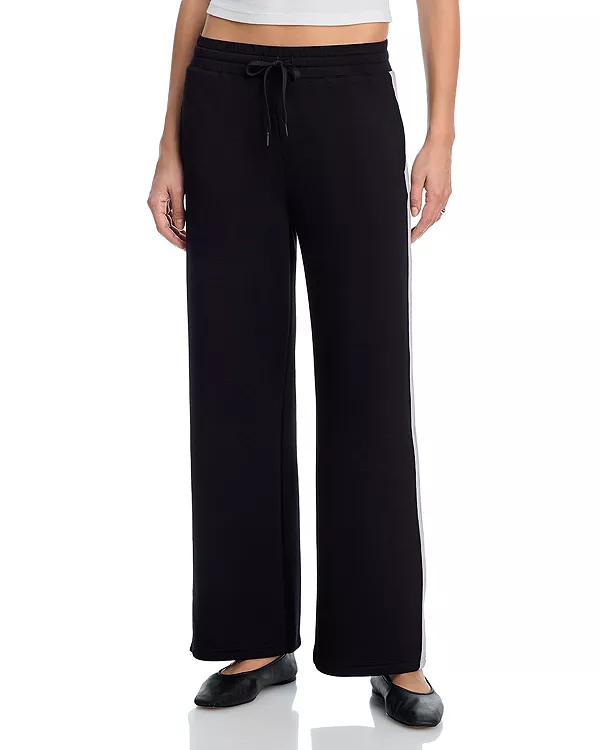 

Полосатые флисовые брюки с широкими штанинами Vintage Havana, черный