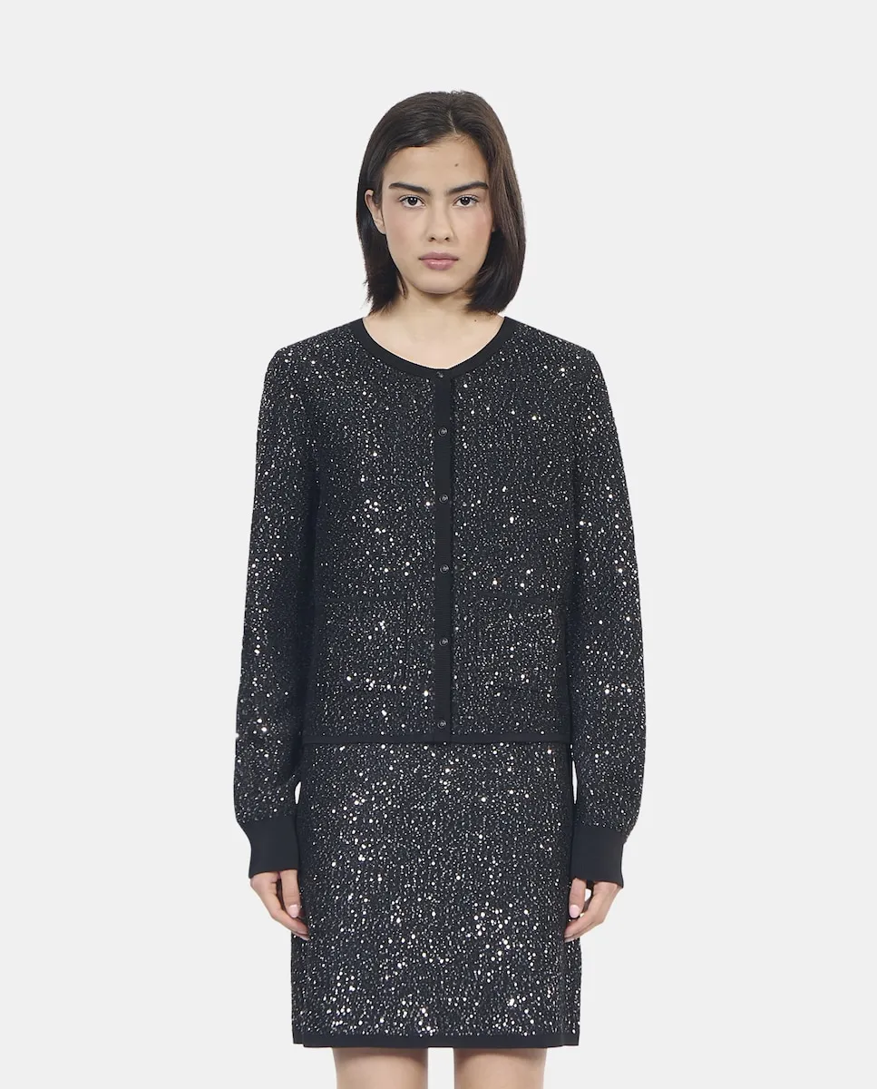 

Женский вязаный кардиган с пайетками The Kooples, черный