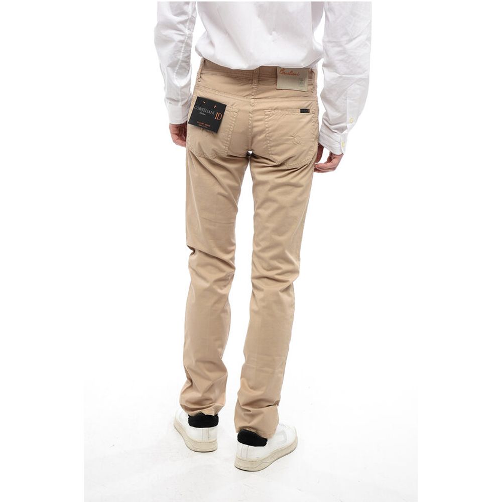 

ID 5-карманные брюки из эластичного хлопка со шлевками для ремня Corneliani, Beige
