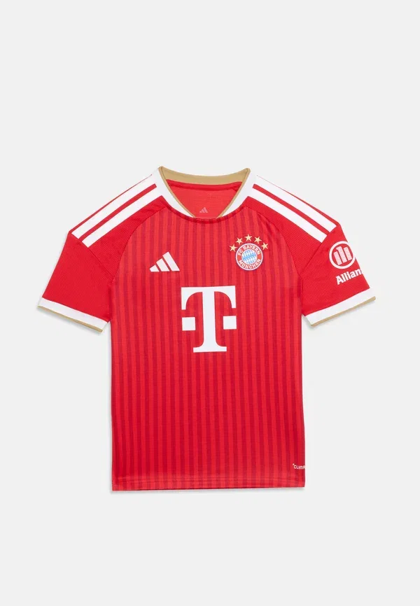 Футболка Adidas Performance FC Bayern Home Kids Print, цвет ярко-алый/белый — фото 3