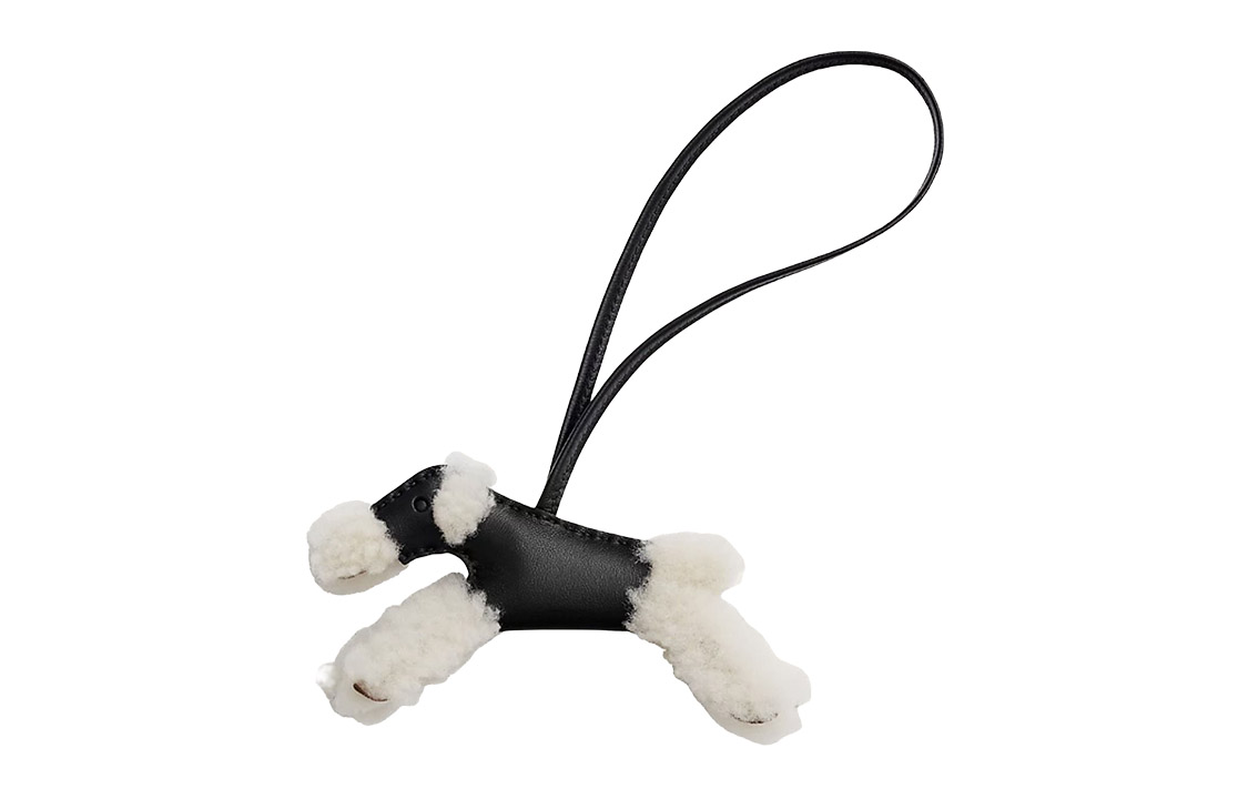 HERMES Подвеска из овчины Budy Sheepskin унисекс, Black/White — фото 2