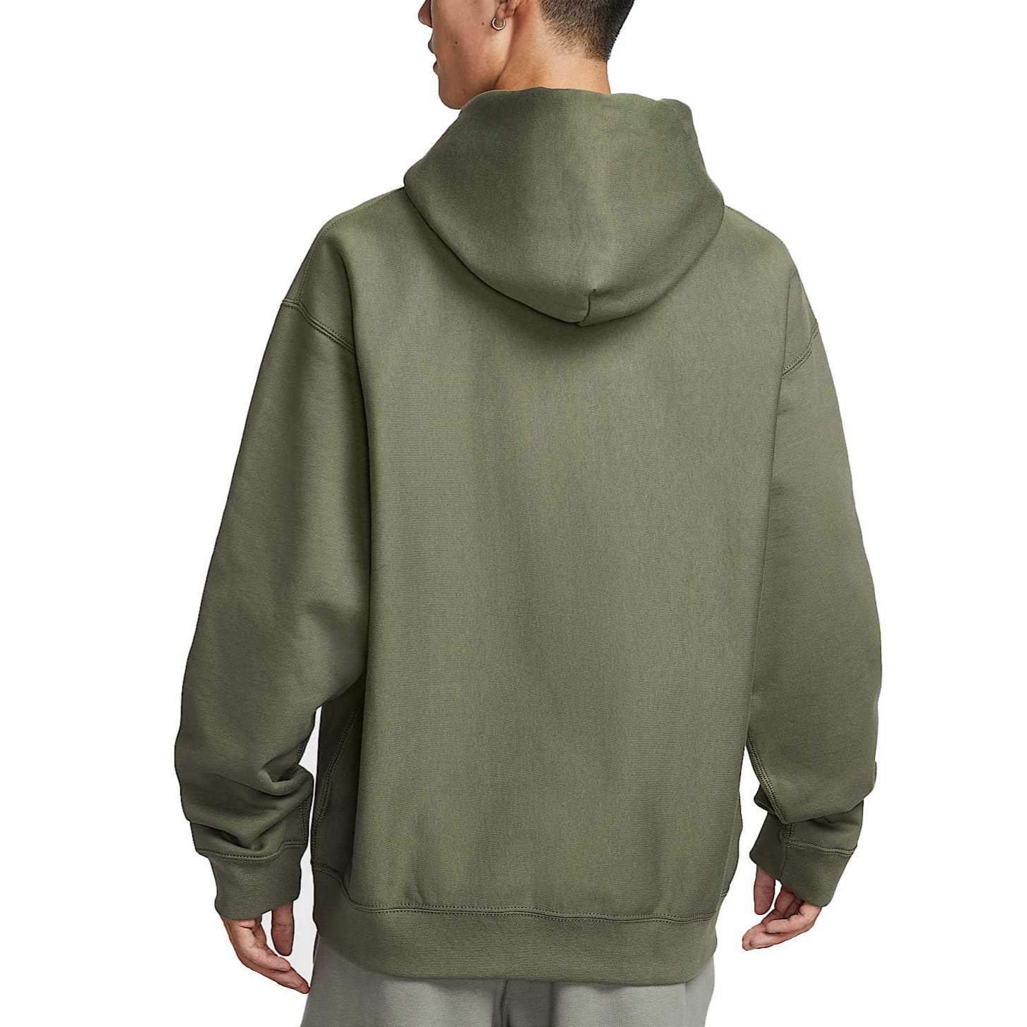 Свитшот Solo Swoosh мужской Nike, оливковый зеленый/априкот коричневый — фото 3