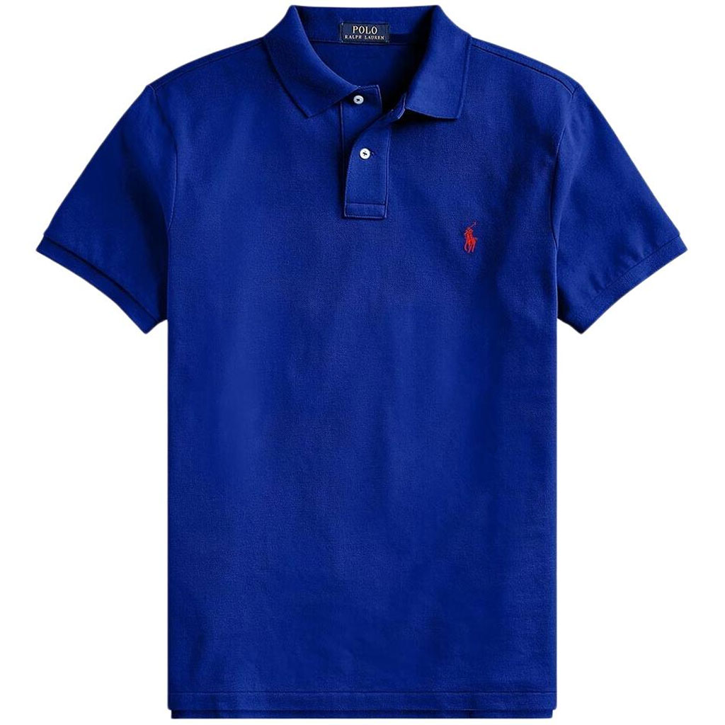 

Поло с коротким рукавом и вышитым логотипом Polo Ralph Lauren, синий