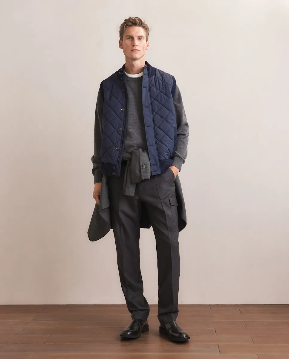 

Мужской жилет на молнии из нейлона Emidio Tucci, темно-синий