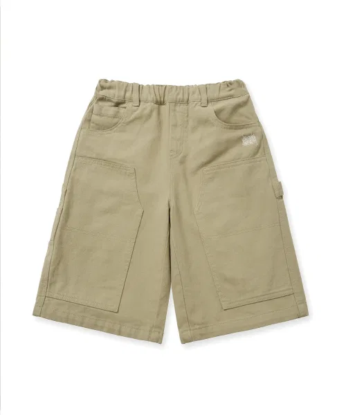 Детские бермуды BROWNBREATH KIDS из хлопка свободного кроя бежевые — фото 2