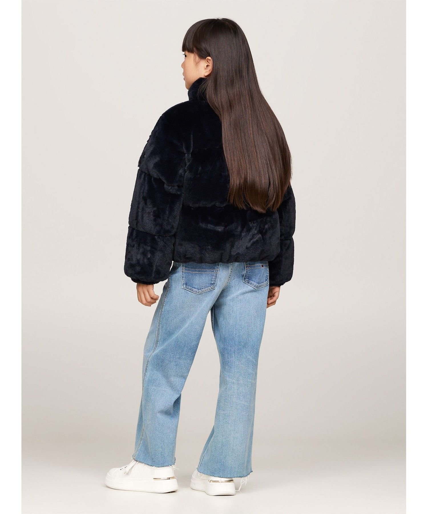 (K) Эко-меховая куртка TOMMY HILFIGER GIRLS New York, Navy