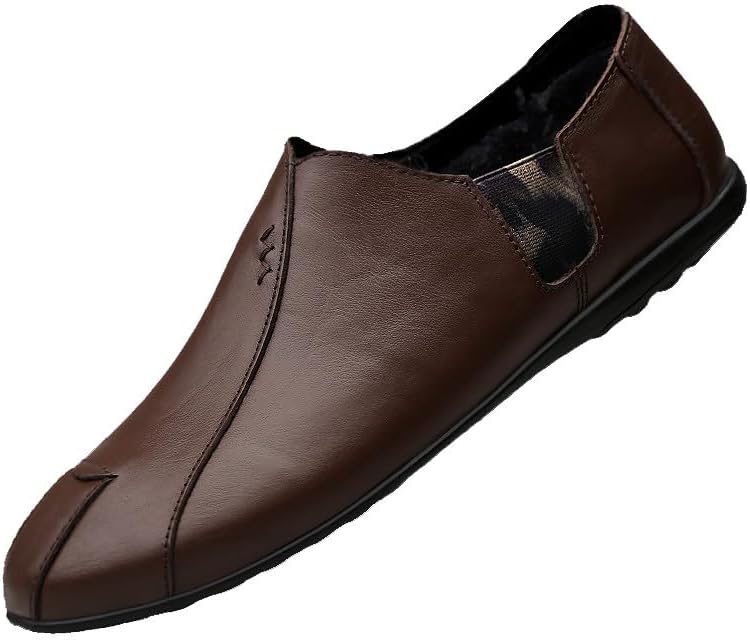 

Мужские зимние лоферы Santimon - теплые домашние мюли с меховой подкладкой, водонепроницаемые тапочки, коричневый