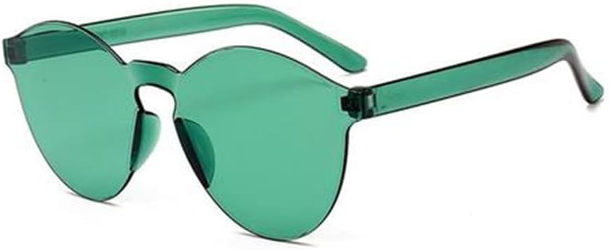 

Модные прозрачные солнцезащитные очки без оправы с защитой от УФ-излучения UV400, овальной формы, винтажные, красного, розового, синего, желтого и оранжевого цветов KTUCN, Hd1