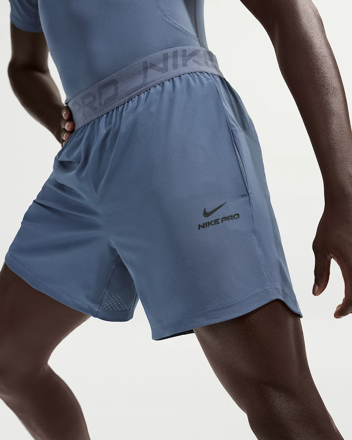 Мужские шорты Nike Pro Training Dri-FIT 6", Diffused Blue/Black — фото 4