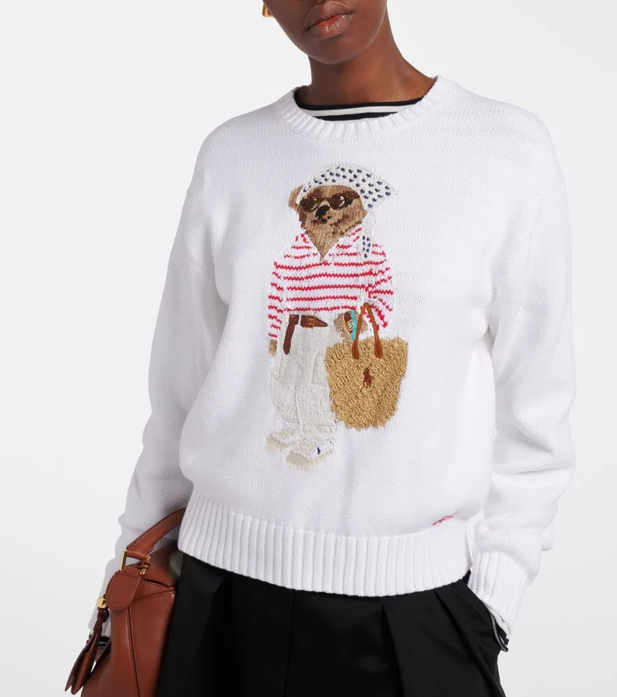 Хлопковый свитер Polo Bear Polo Ralph Lauren, белый — фото 2