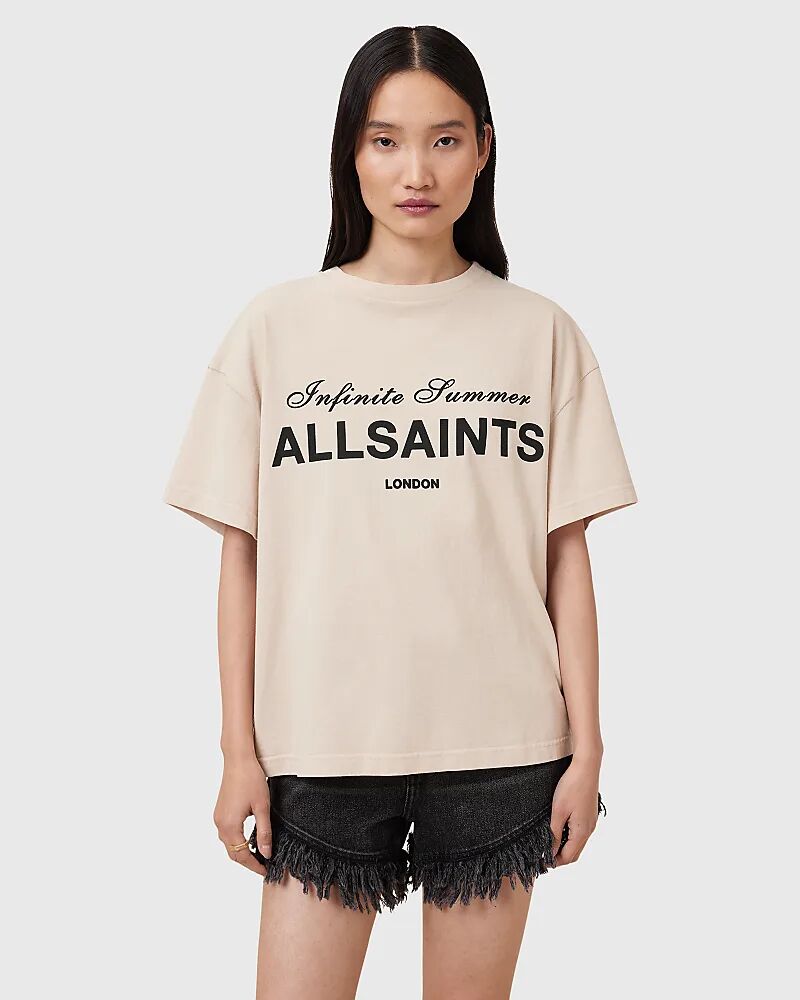 

Футболка Allsaints Avri цвета цементно-серый