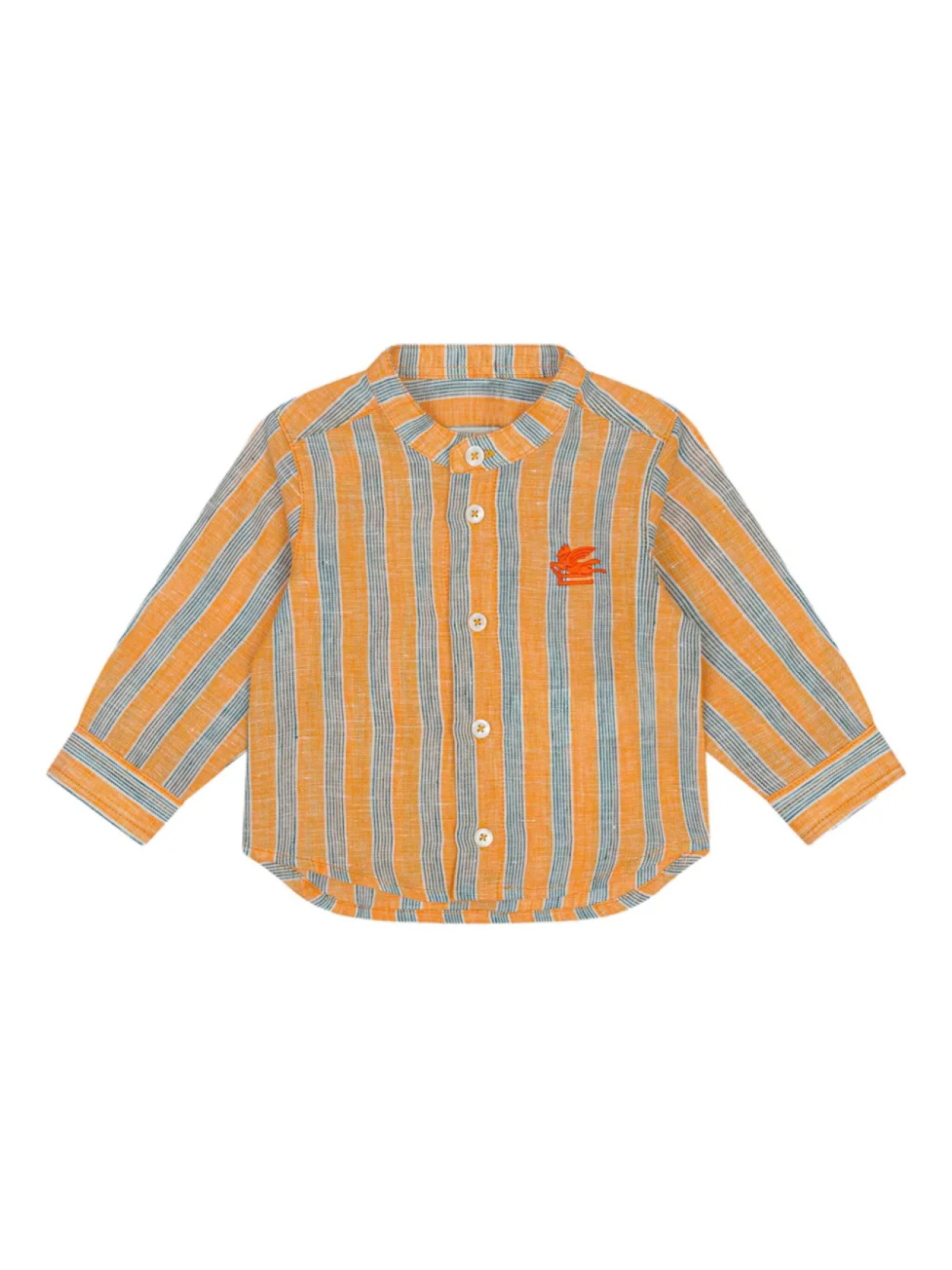 

Полосатая льняная рубашка ETRO KIDS, оранжевый