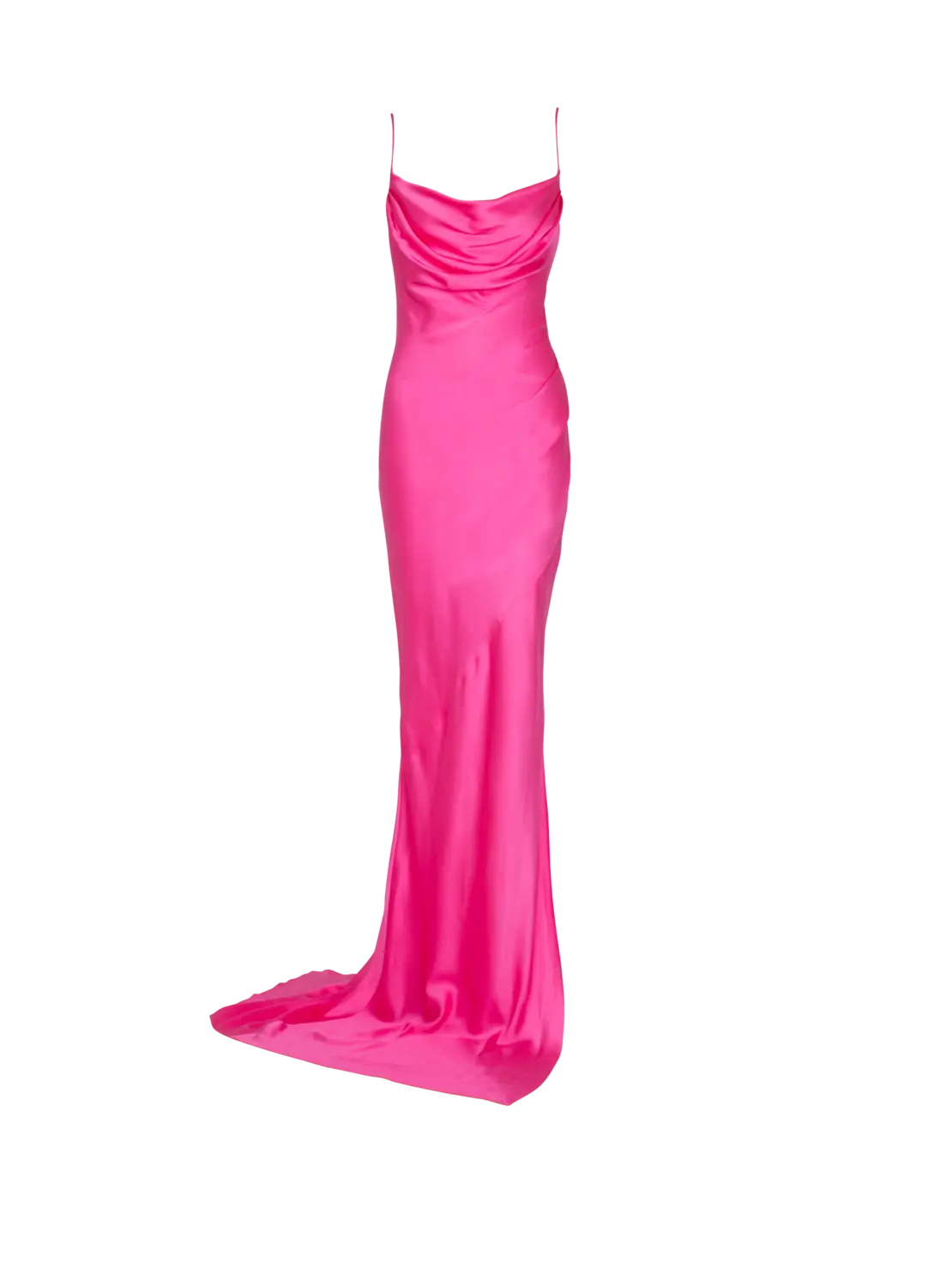 

Драпированное сатиновое платье с разрезом Balmain, розовый