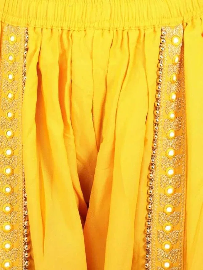 Активные брюки с золотой отделкой, Yellow, свободный размер 28-36