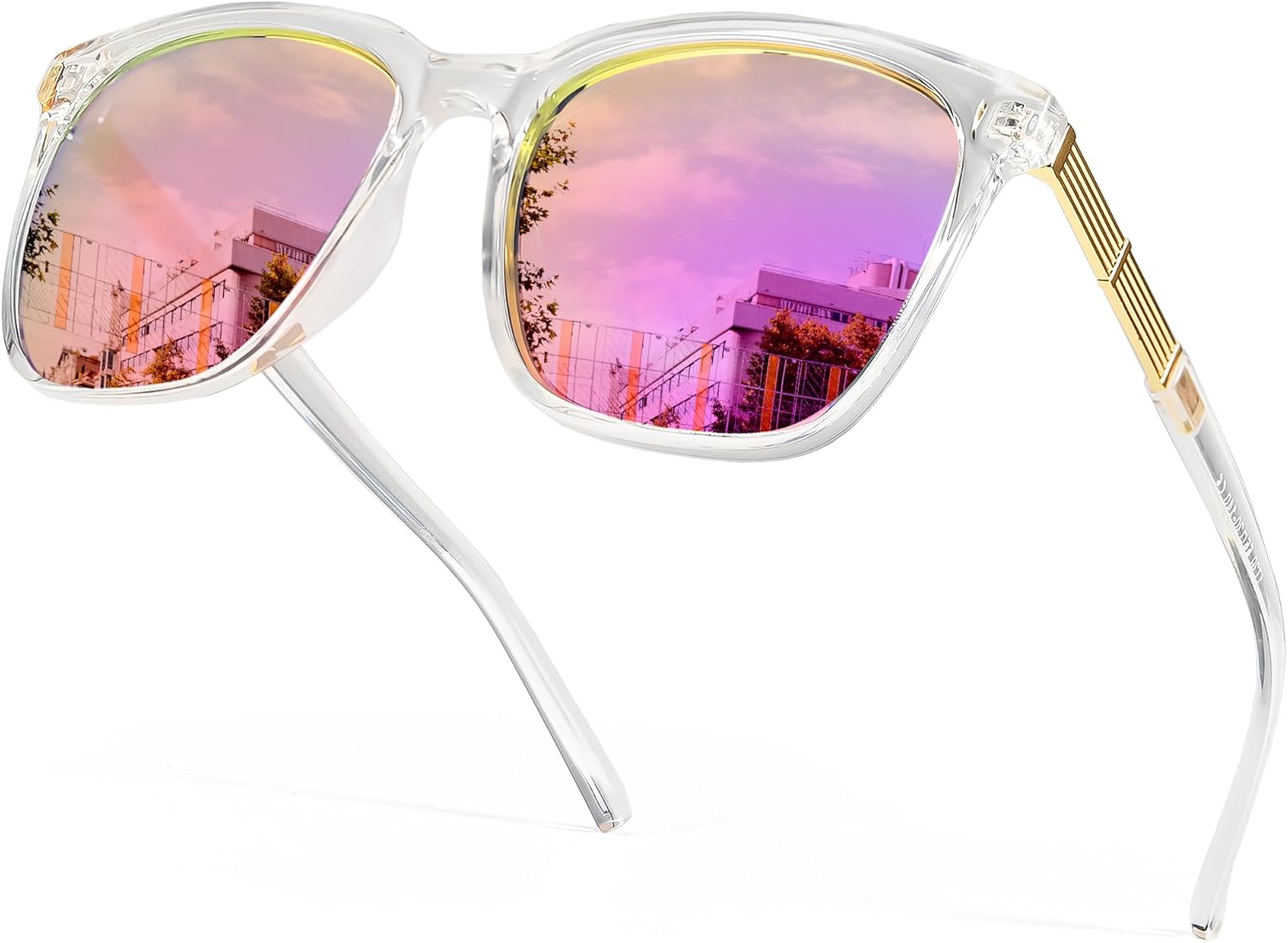 

Солнцезащитные очки SIPHEW увеличенного квадратного размера для женщин | Легкие модные солнцезащитные очки со 100% защитой от УФ-излучения UV400 | Модные зеркальные линзы, A09-clear Frame,pink Mirrored-lens