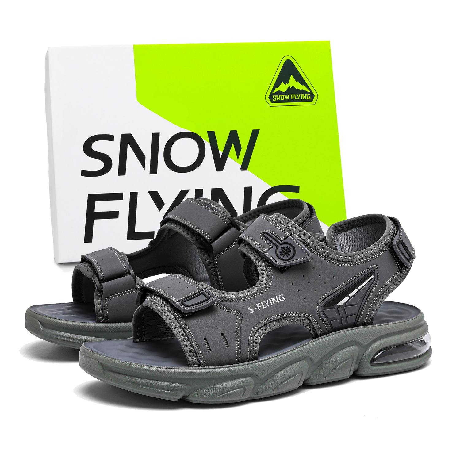 

SNOW FLYING Пляжные сандалии Wilderness Series унисекс в вулканическом сером боксе, цвет Volcanic Gray Box