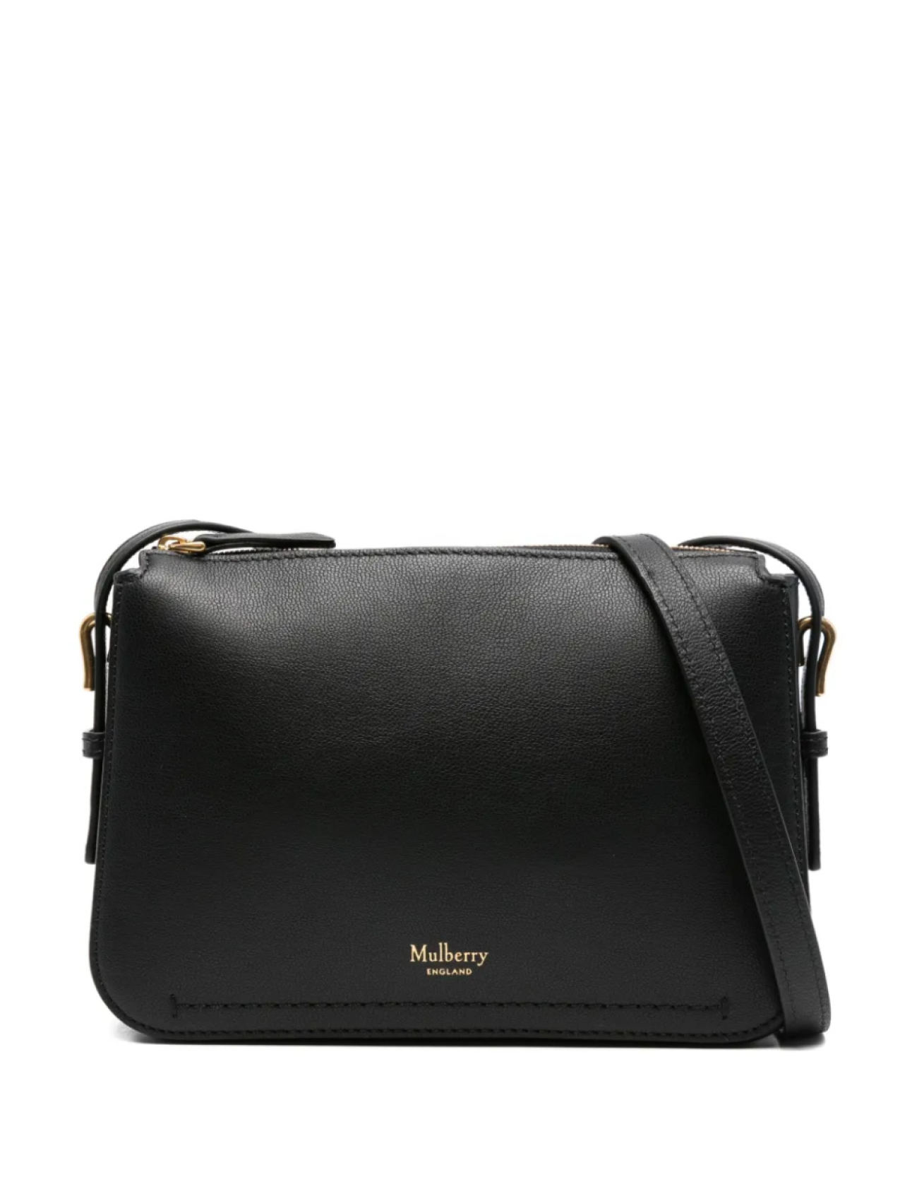 

Сумка через плечо из кожи Mulberry Clovelly с застежкой-молнией, черный