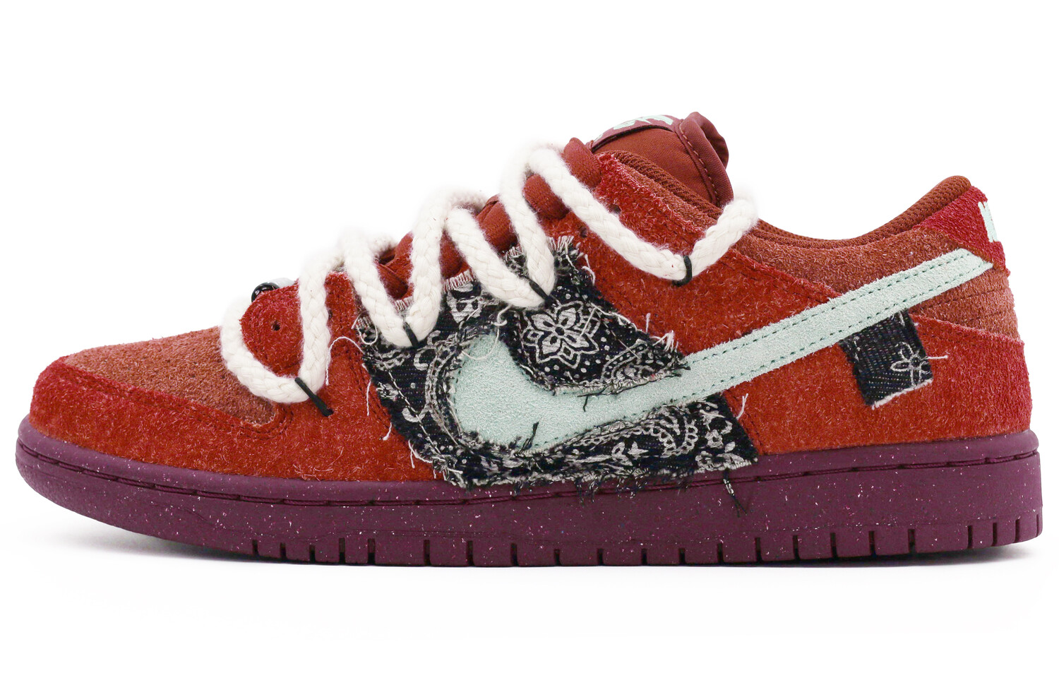 

Кроссовки Nike Dunk SB Skateboarding Shoes Unisex Low-top Red/White/Black, темно-красный