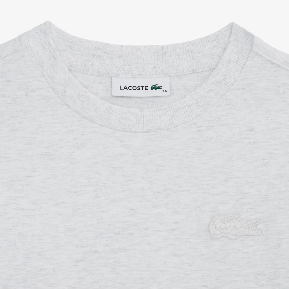 Футболка Lacoste с логотипом крокодила, серая меланж — фото 2
