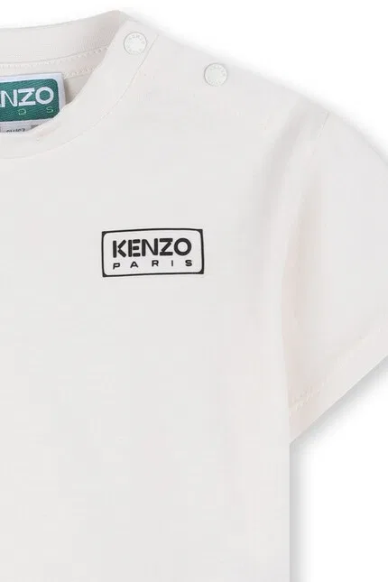 Футболка хлопковая Kenzo Kids, белый — фото 3