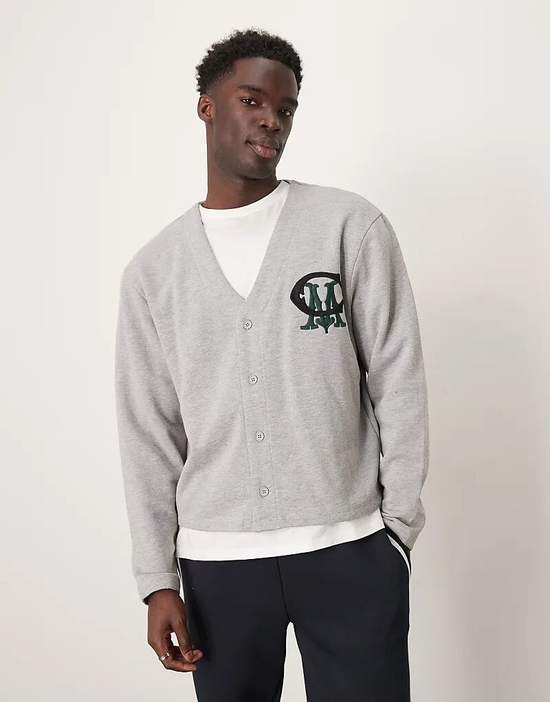 

Свободный кардиган с принтом серого цвета ASOS DESIGN