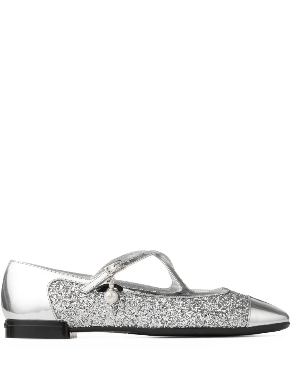 Балетки Eleri с блестками JIMMY CHOO, серебяный