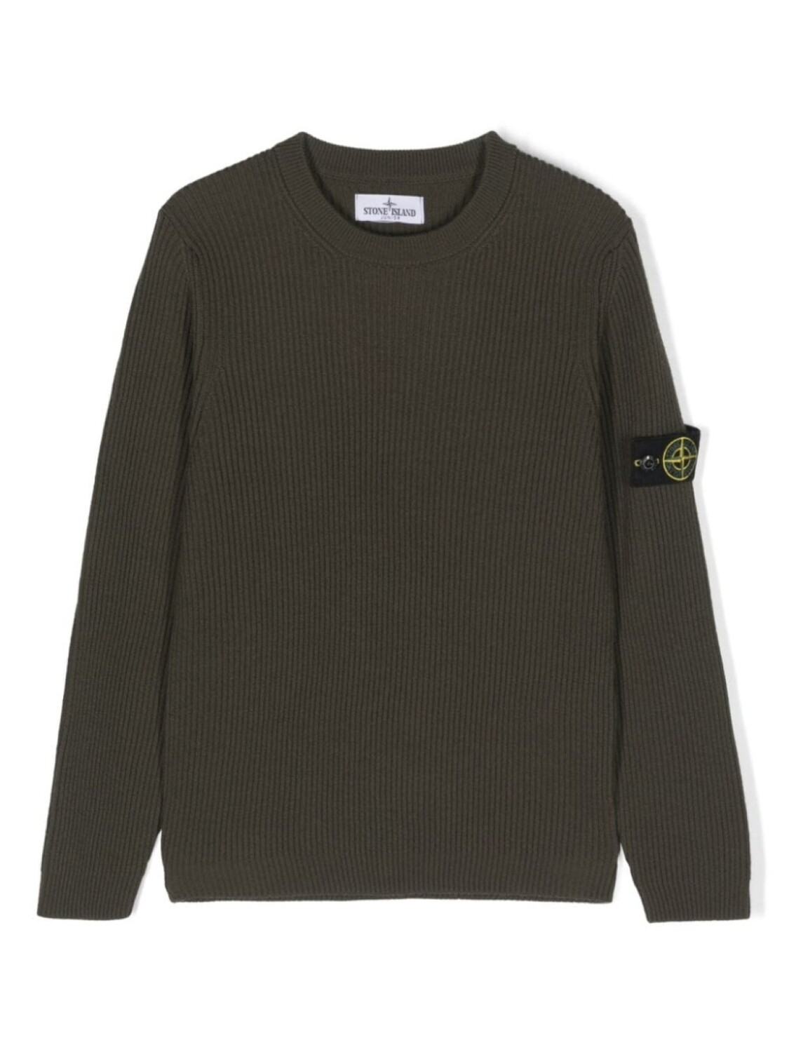 

Stone Island Junior джемпер из вирджинской шерсти с нашивкой Compass, зеленый