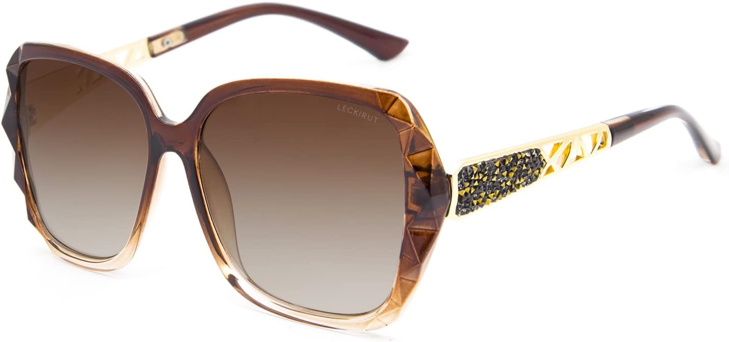 

Женские солнцезащитные очки LECKIRUT большого размера, поляризованные, с защитой от УФ-излучения, классический стиль, черная оправа, серые линзы, P2 Gradient Brown Frame Gradient Brown Lens