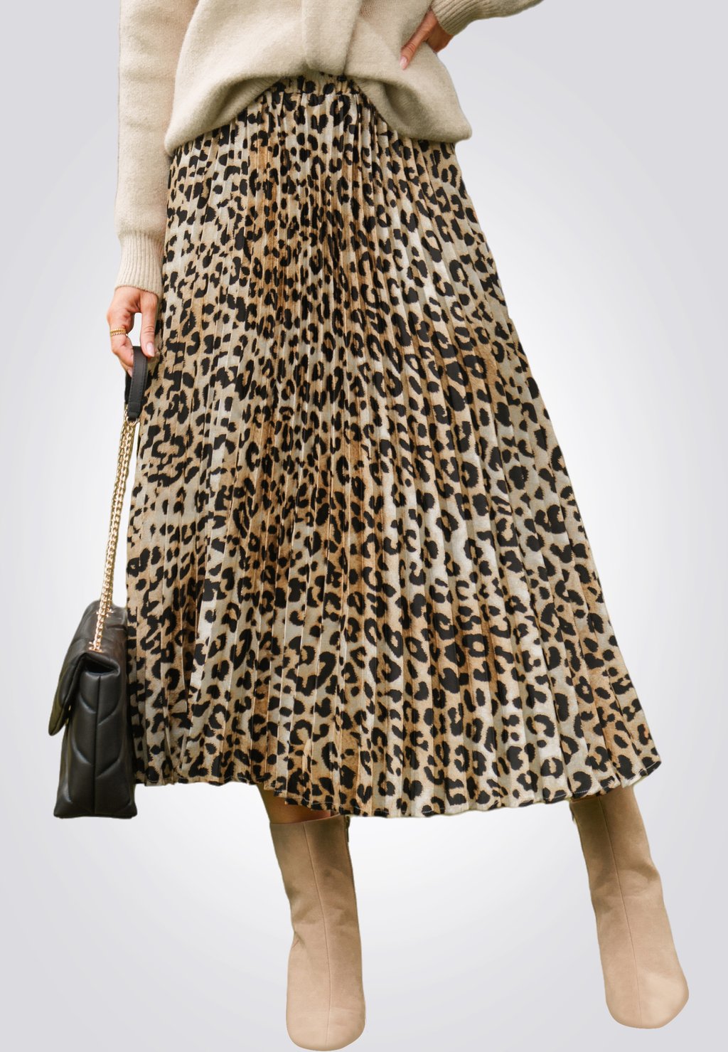 

Юбка плиссированная LEOPARD MIDI Cupshe, коричневый
