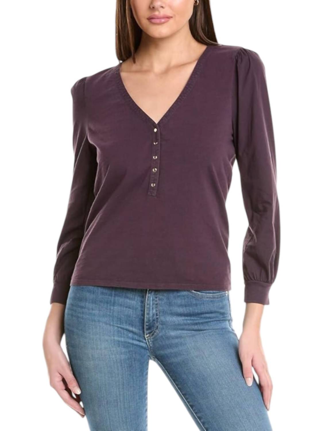 

Топ Ivy Snap Henley в инжире Nation LTD, цвет fig