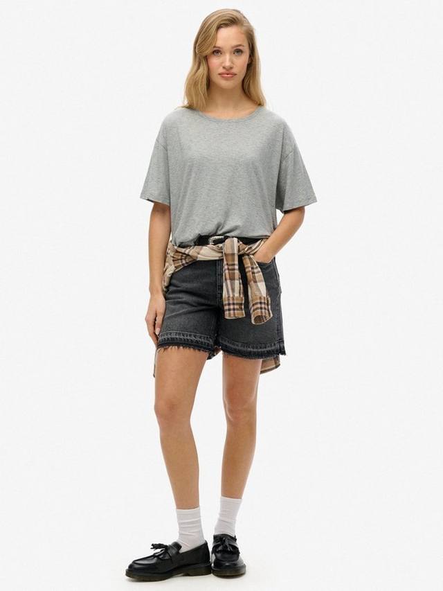 Футболка с пониженной линией плеча Studios Superdry, Smoke Grey Marl — фото 3