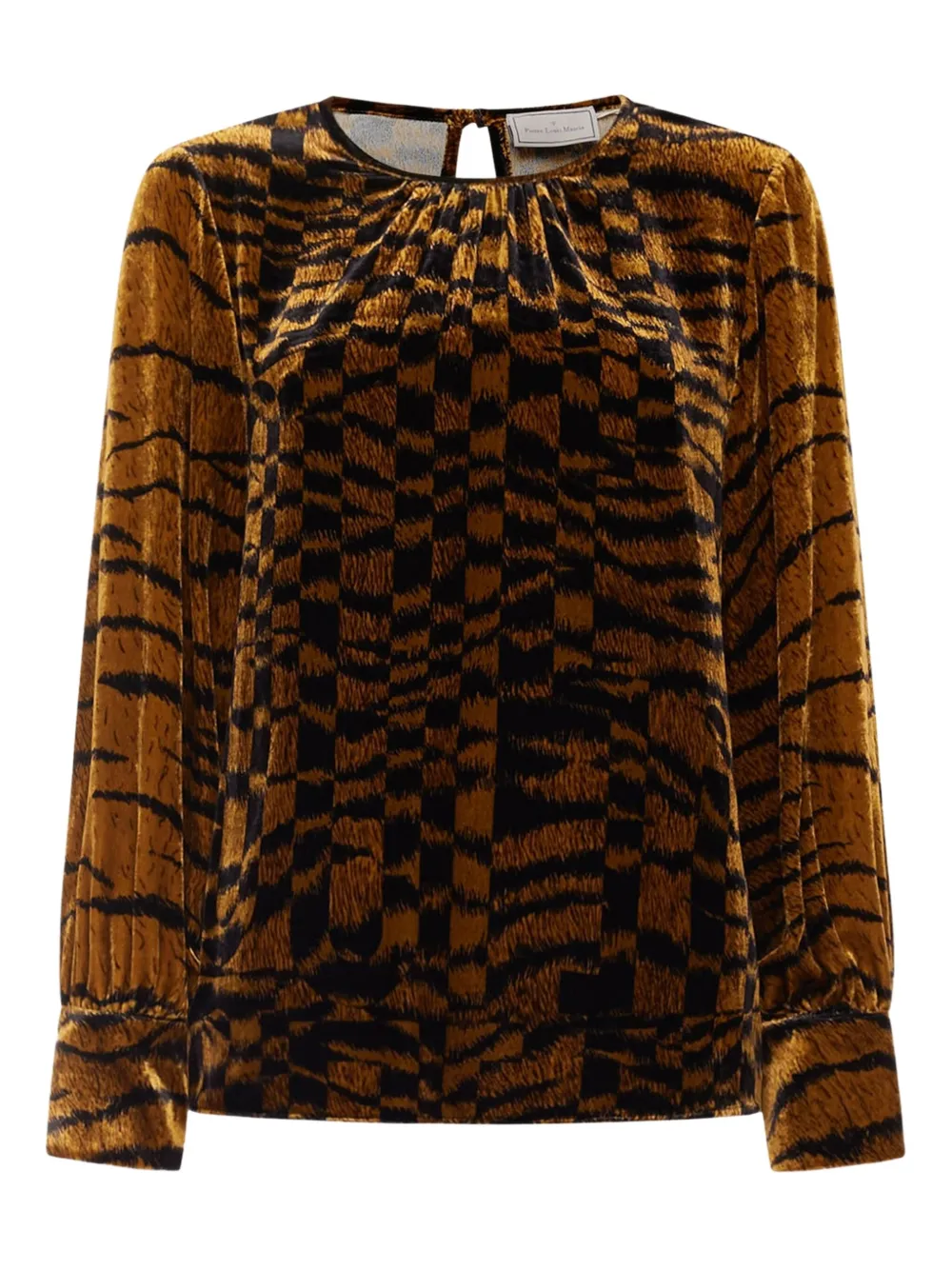 

Вельветовая рубашка с абстрактным принтом Pierre-Louis Mascia, коричневый