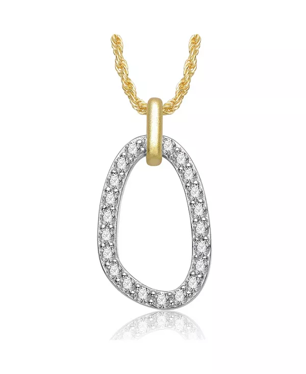 

Двухцветное ожерелье с подвеской в форме капли овальной формы из прозрачного кубического циркония Rachel Glauber, two-toned