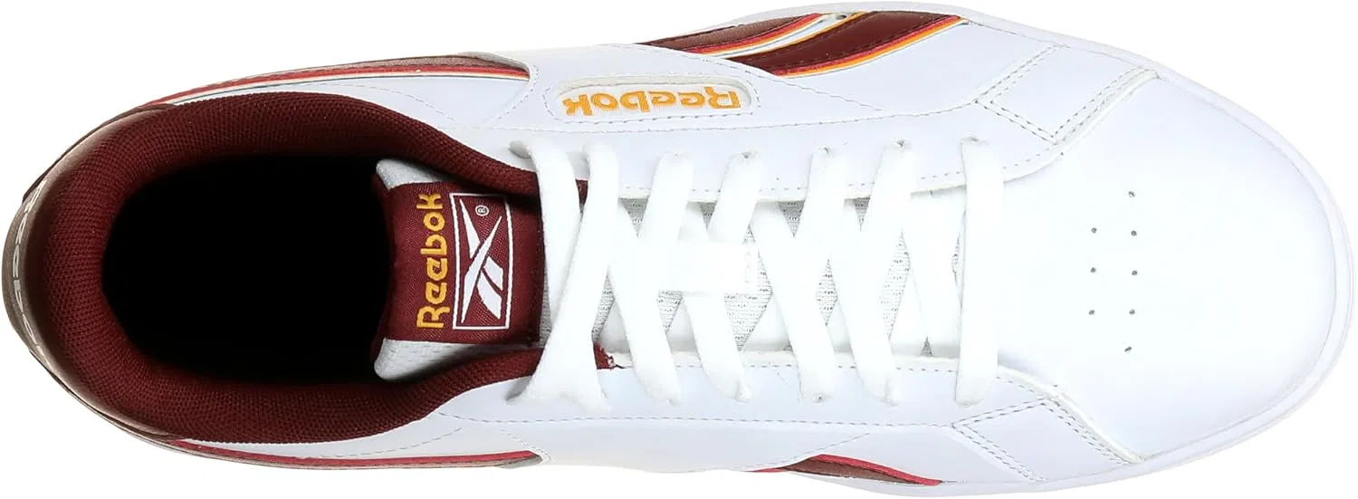 Кроссовки Reebok Court Retro, белый/бордовый/золотой — фото 3