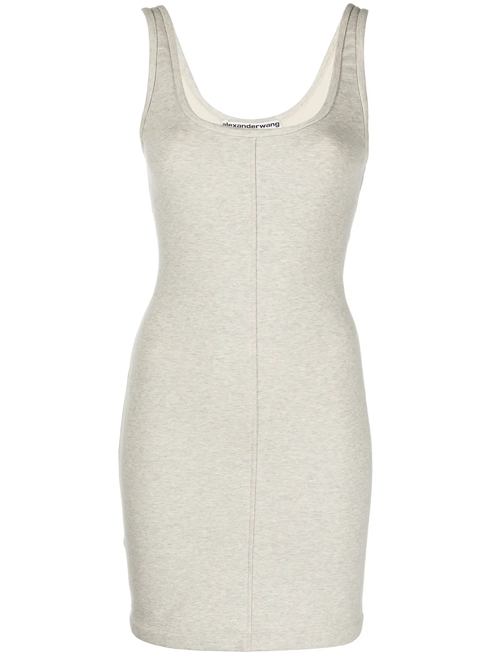 

Приталенное платье мини с U-образным вырезом Alexander Wang, серый