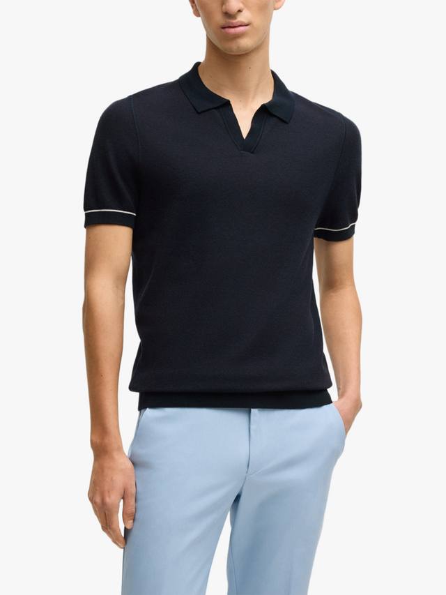 

BOSS Regular Fit Polo Neck Jumper HUGO BOSS, Dark Blue