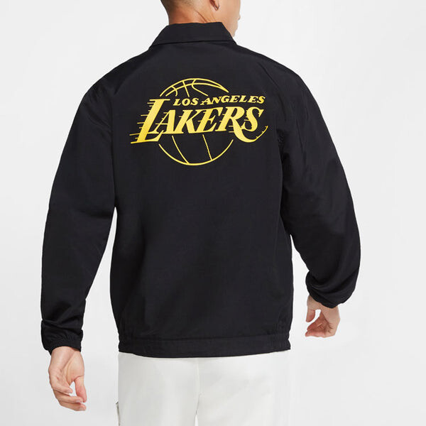 Куртка Nike Los Angeles Lakers NBA Lightweight lapel Zipper Long Sleeves Logo Jacket Black, черный — фото 4