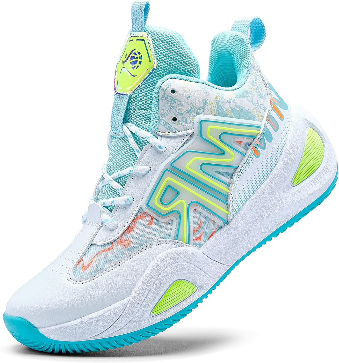 

Мужские баскетбольные кроссовки модные, дышащие, с противоскользящей подошвой, для бега и тренировок на свежем воздухе Kniaiwx, зеленый