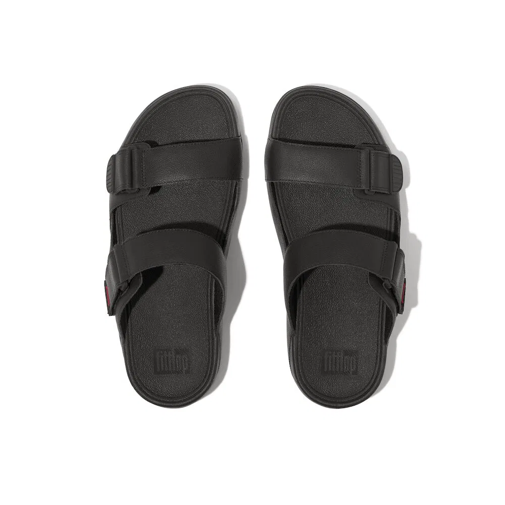 Мужские чёрные кожаные слайды Gogh Moc от Fitflop — фото 4