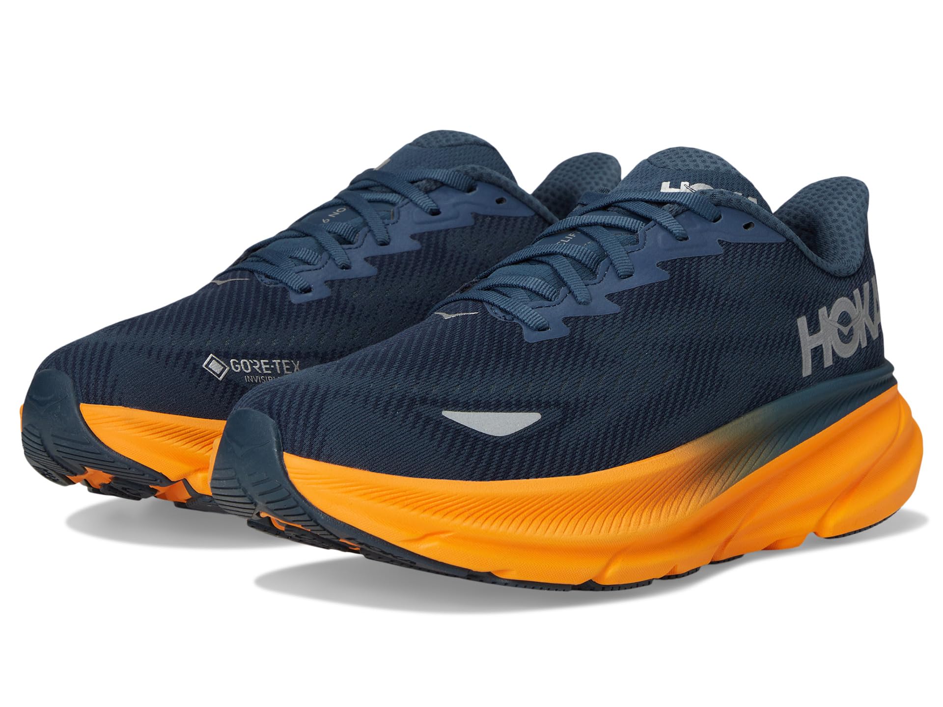 

Кроссовки Hoka Clifton 9 GTX, цвет Stormy Skies/Orange Zest