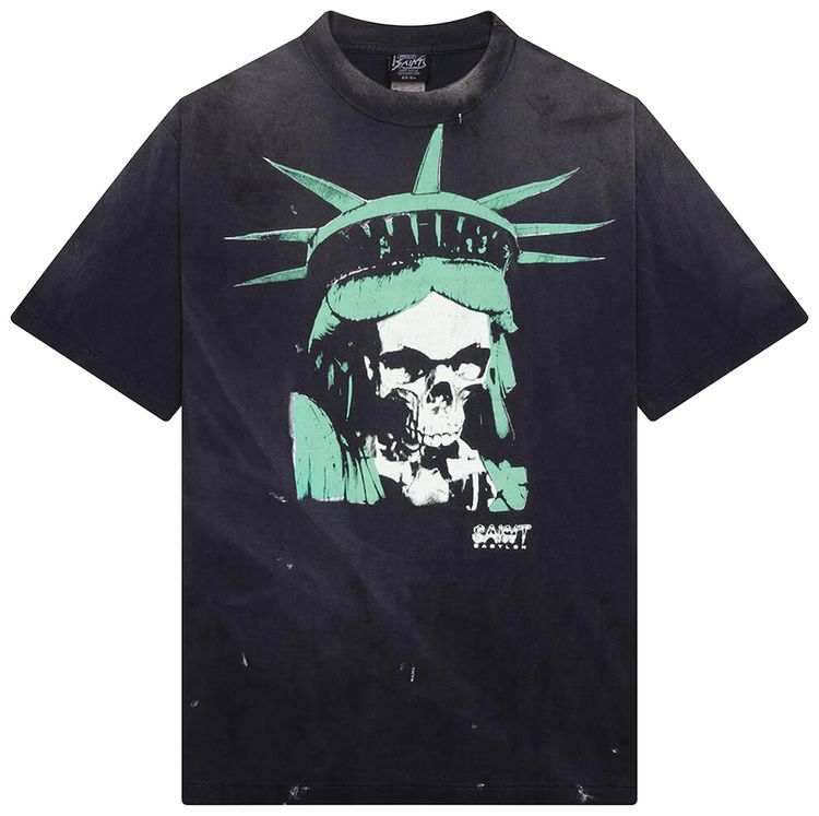 

Футболка с коротким рукавом SAINT Mxxxxxx x Babylon Statue Skull, черная