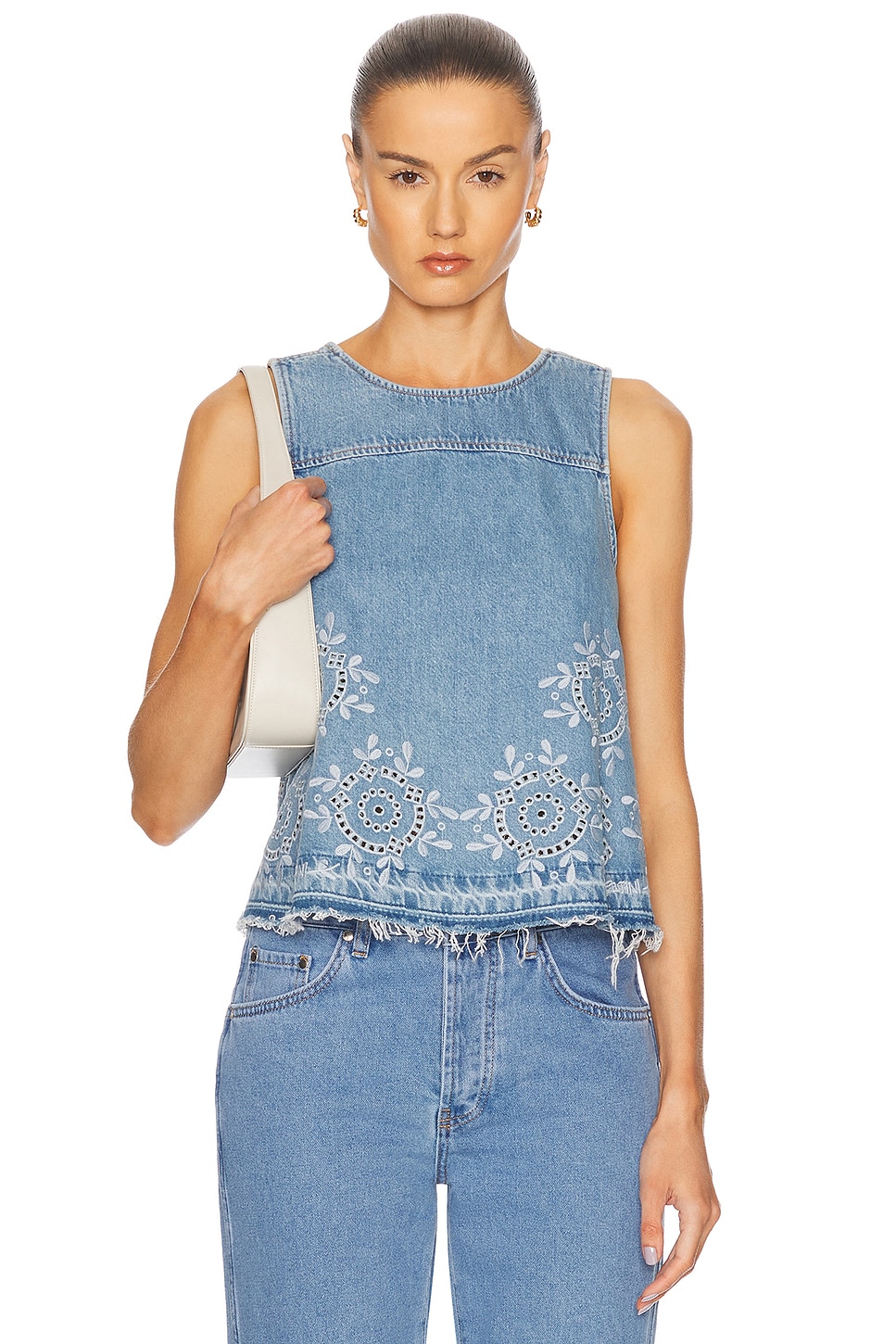 

Джинсовая блузка Ganni, Light Blue Stone