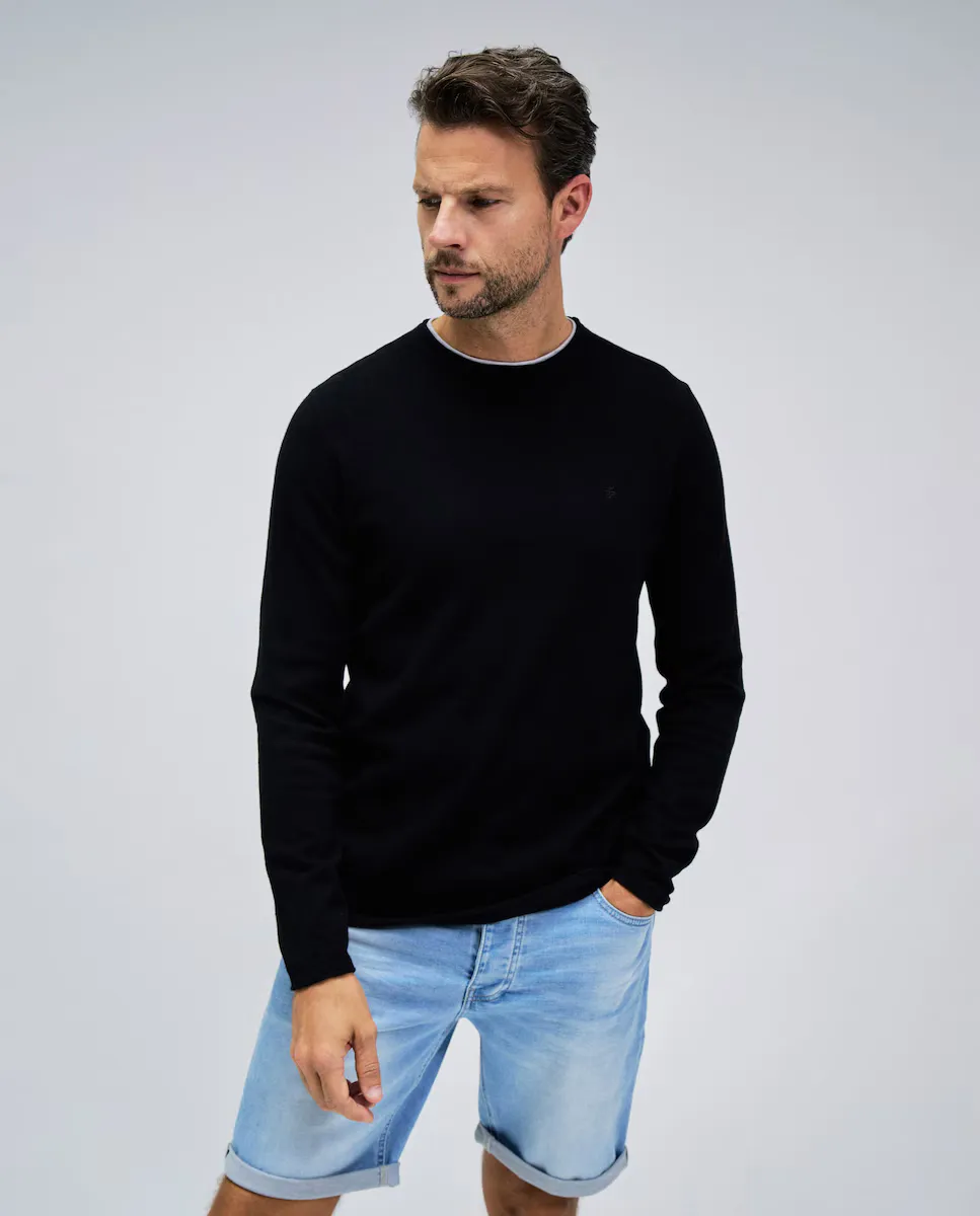 

Мужской свитер однотонной вязки Salsa Jeans, черный