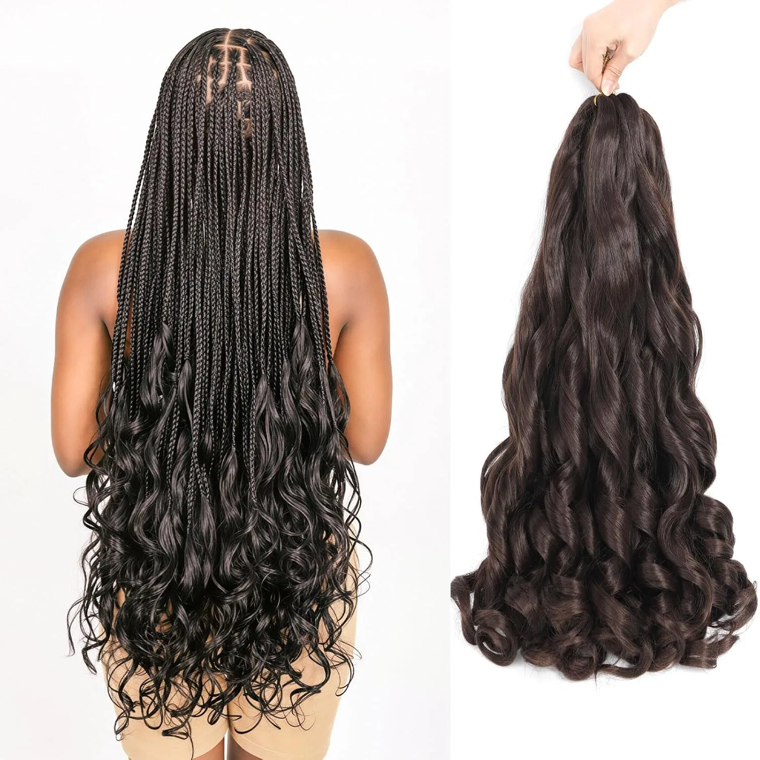 Наращивание волос Protein Fibre French Curly Braiding Hair Xrngrng, 4#
