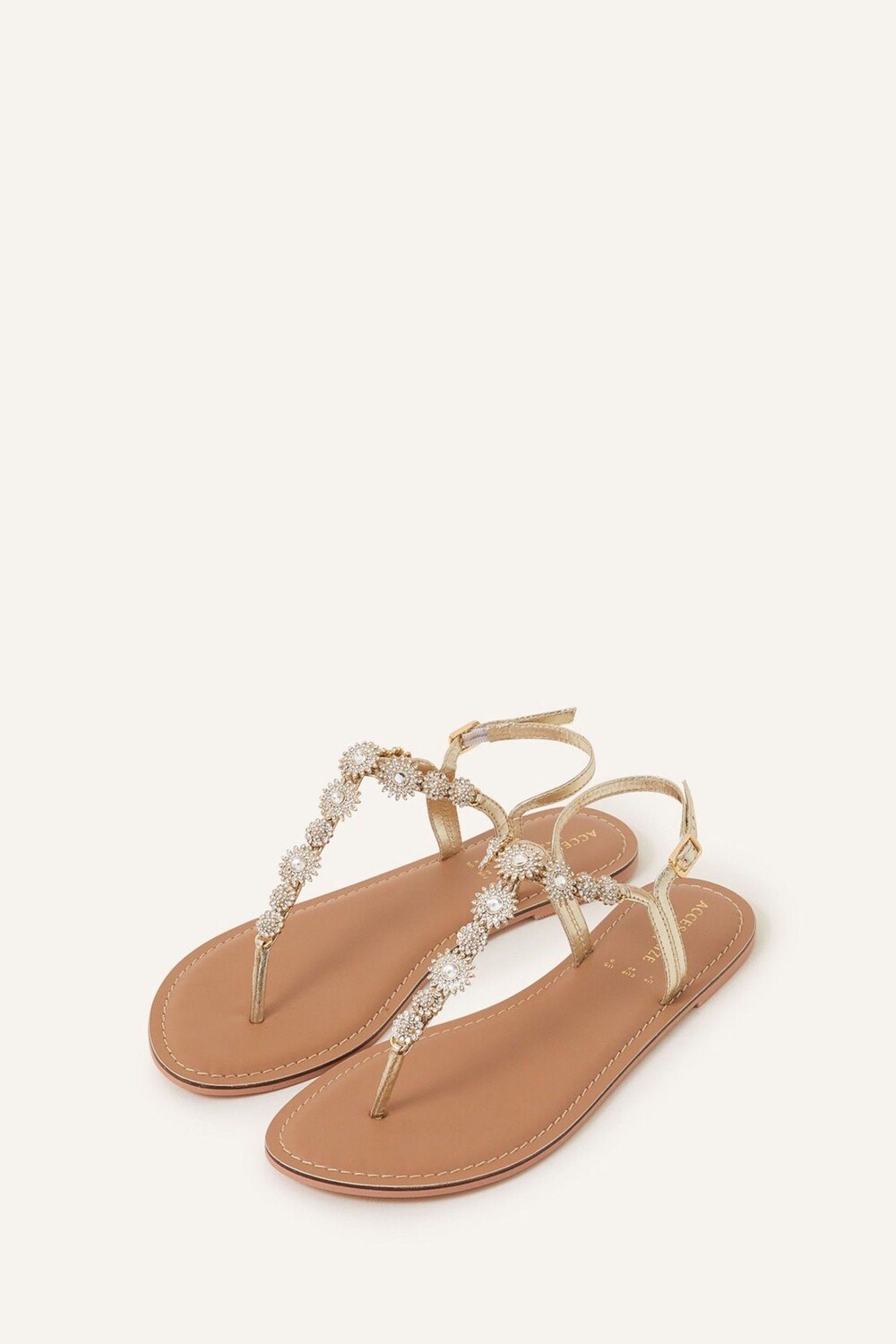 

Золотые блестящие босоножки Rome Accessorize, желтый