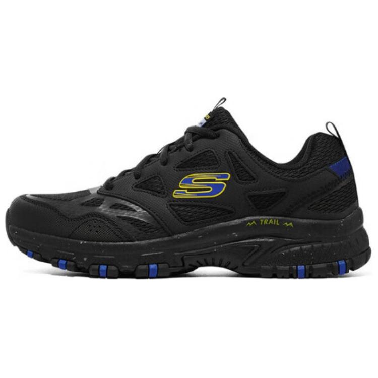 

Skechers Хиллкрист амортизирующие износостойкие низкие беговые кроссовки мужские черно-синие, цвет Black Blue