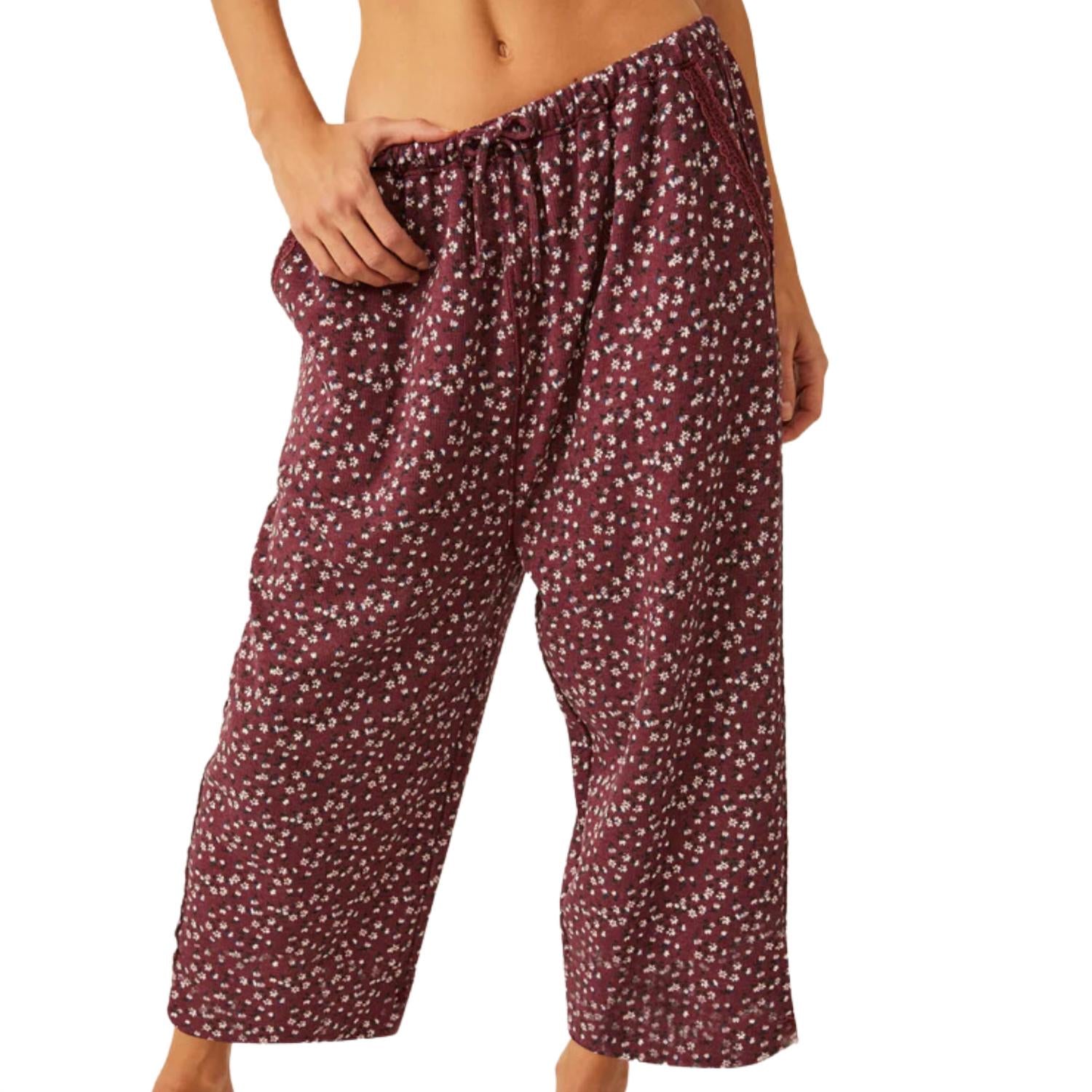 

Штаны для сна Sugar Dreams в винном цвете Free People, цвет wine combo