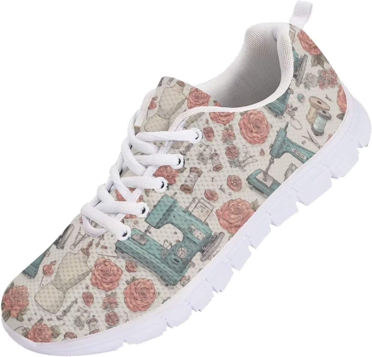 

Мужские кроссовки Funnydude Funny Print 2025 Осень, легкие беговые кроссовки с дышащей сеткой, Cartoon Sewing Machine