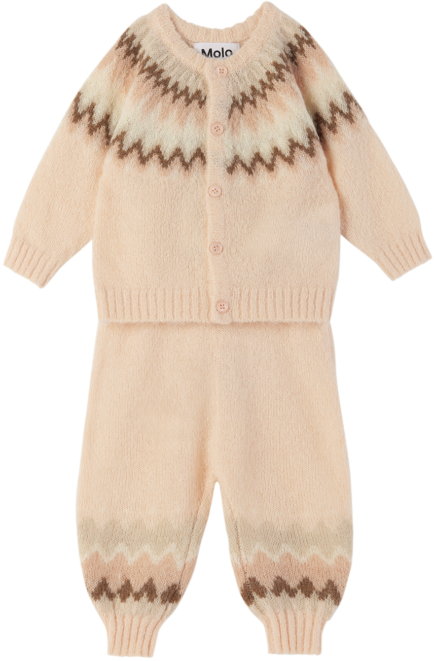

Комплект из кардигана и брюк цвета Baby Pink Bay Molo