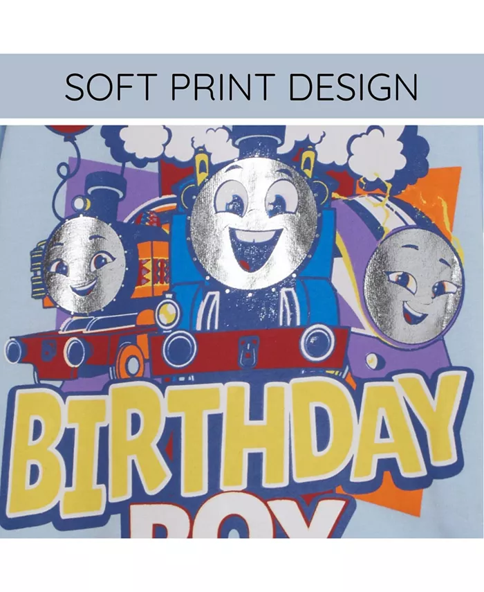 Футболка для мальчиков с металлическим принтом "Birthday" Thomas & Friends, синий — фото 3